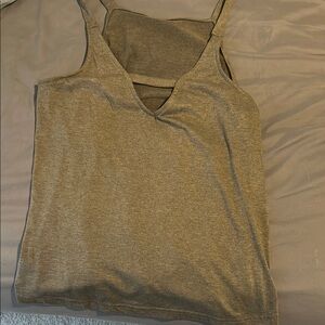 SHEIN Gray Cream Sleeveless Tank Top